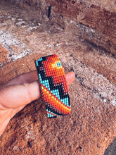 Load image into Gallery viewer, Glass Beaded &amp; Leather Bracelet ~ Handmade in Guatemala
