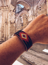 Load image into Gallery viewer, Glass Beaded &amp; Leather Bracelet ~ Handmade in Guatemala
