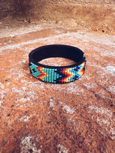 Load image into Gallery viewer, Glass Beaded &amp; Leather Bracelet ~ Handmade in Guatemala
