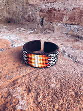 Load image into Gallery viewer, Glass Beaded &amp; Leather Bracelet ~ Handmade in Guatemala
