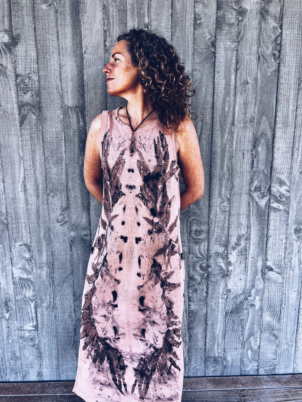 Wild pink dress ~ Linen ~ XL