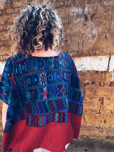 Load image into Gallery viewer, Red &amp; Turquoise Hupile ~ Santa Catarina Palopó ~ Hand woven
