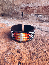 Load image into Gallery viewer, Glass Beaded &amp; Leather Bracelet ~ Handmade in Guatemala
