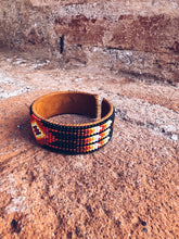 Load image into Gallery viewer, Glass Beaded &amp; Leather Bracelet ~ Handmade in Guatemala
