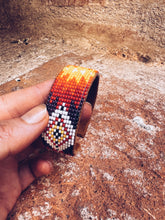 Load image into Gallery viewer, Glass Beaded &amp; Leather Bracelet ~ Handmade in Guatemala

