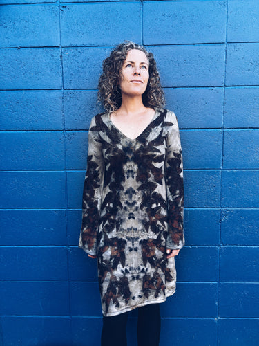 Wild Earthy Gum Dress ~ Merino ~ M/L Homegrown Botanica