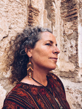 Load image into Gallery viewer, Bronze color Glass Beaded Earrings ~ Handmade in Guatemala
