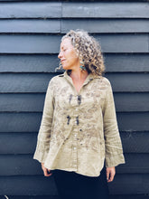 Load image into Gallery viewer, Khaki Shirt ~ Linen ~ M Wild Botanica
