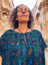 Load image into Gallery viewer, Intricate Turquoise Hupile ~ Santa Catarina Palopó ~ Hand woven
