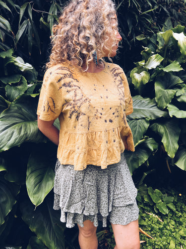 Mustard Top ~ Linen ~ L/XL Wild Botanica