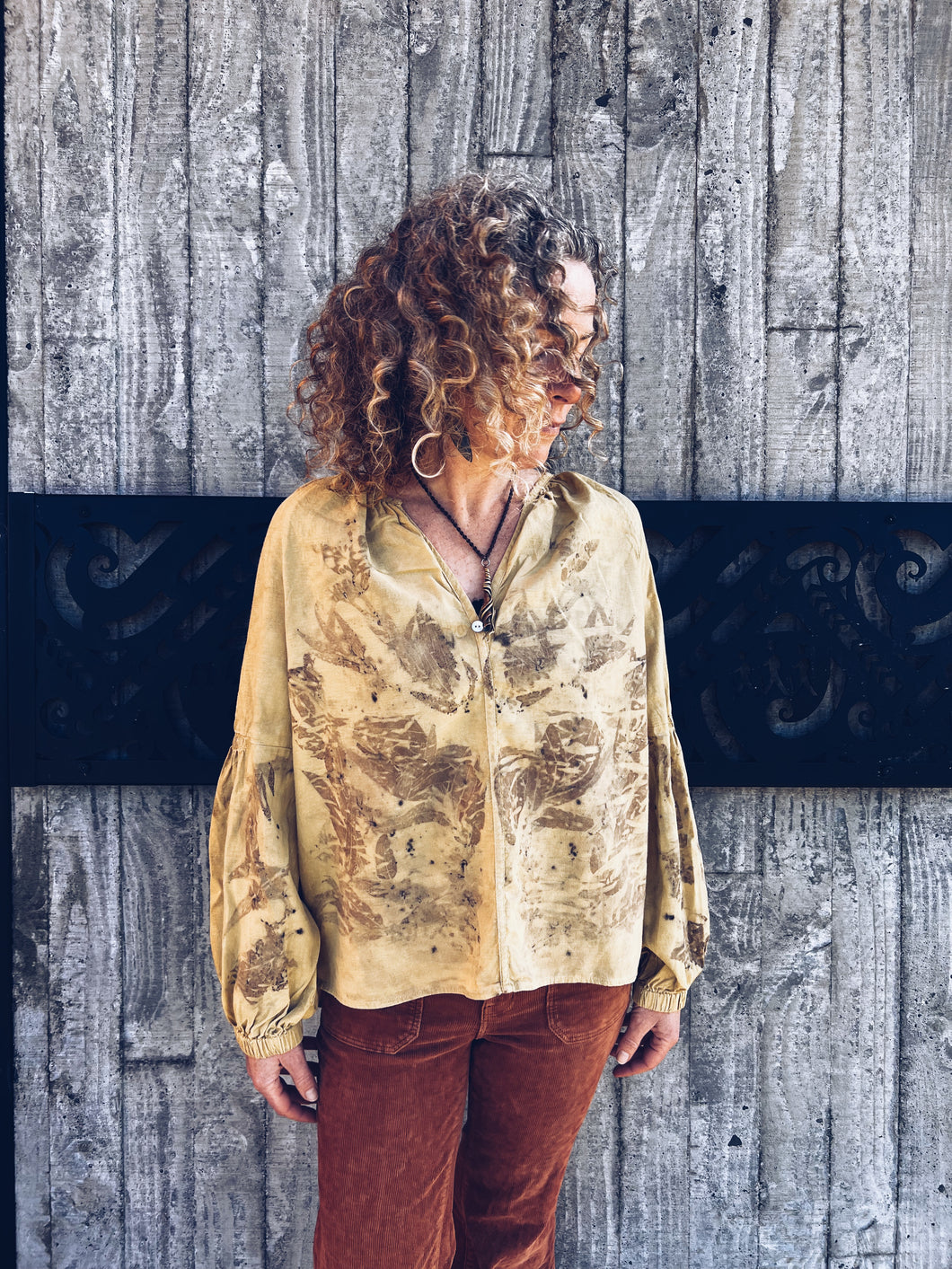 Wild Yellow Shirt ~ Linen ~ L