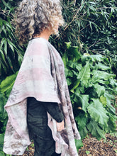 Load image into Gallery viewer, Wool Blanket Poncho ~ Pink &amp; Green, Oak
