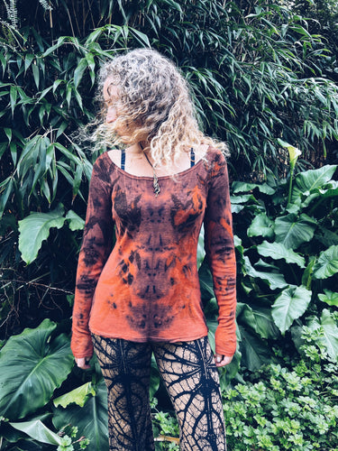 Pink/Orange top ~ Merino ~ M Homegrown Botanica