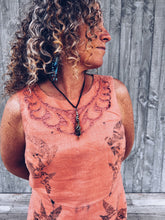 Load image into Gallery viewer, Embroidered pink dress ~ Linen ~ L Homegrown Botanica
