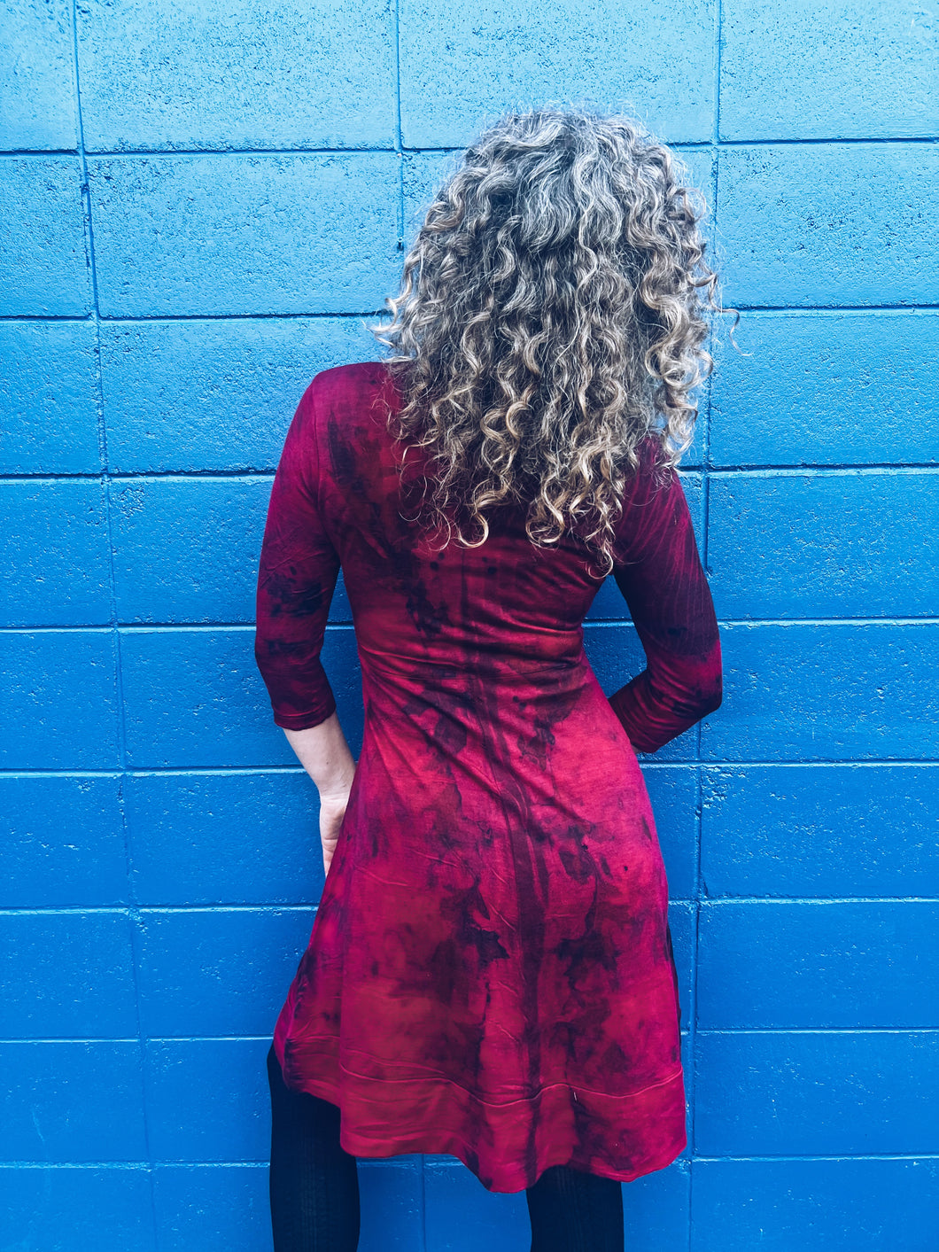 *** Dark Pink Red Dress ~ Merino ~ S