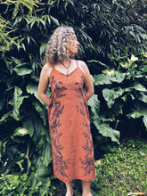 Load image into Gallery viewer, Rusty Orange Strappy Dress ~ Linen ~ S/M Wild Botanica
