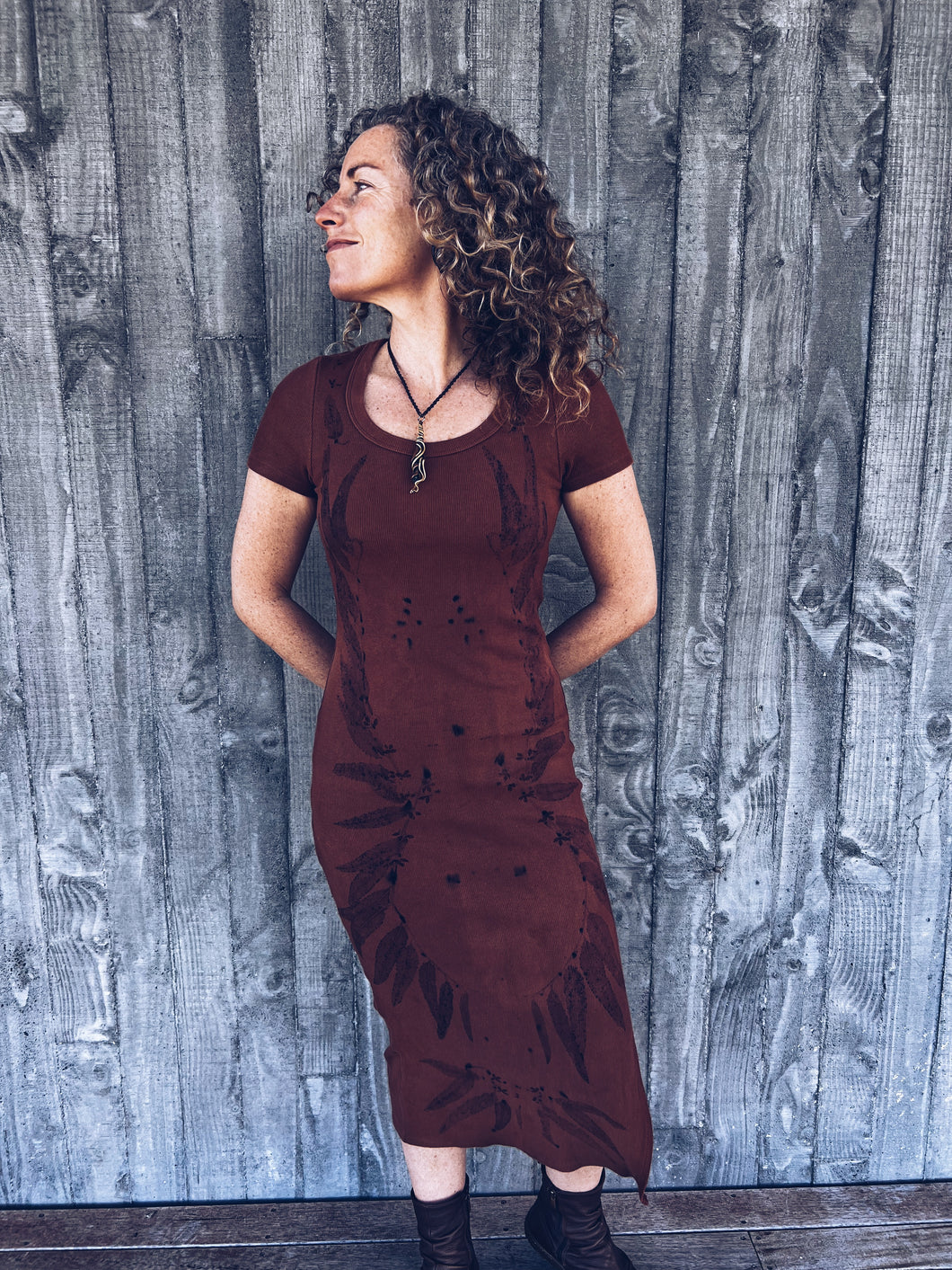 Wild Botanical Brown dress ~ Cotton ~ XS ~ NEW