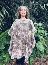 Load image into Gallery viewer, Wool Blanket Poncho ~ Pink &amp; Green, Oak
