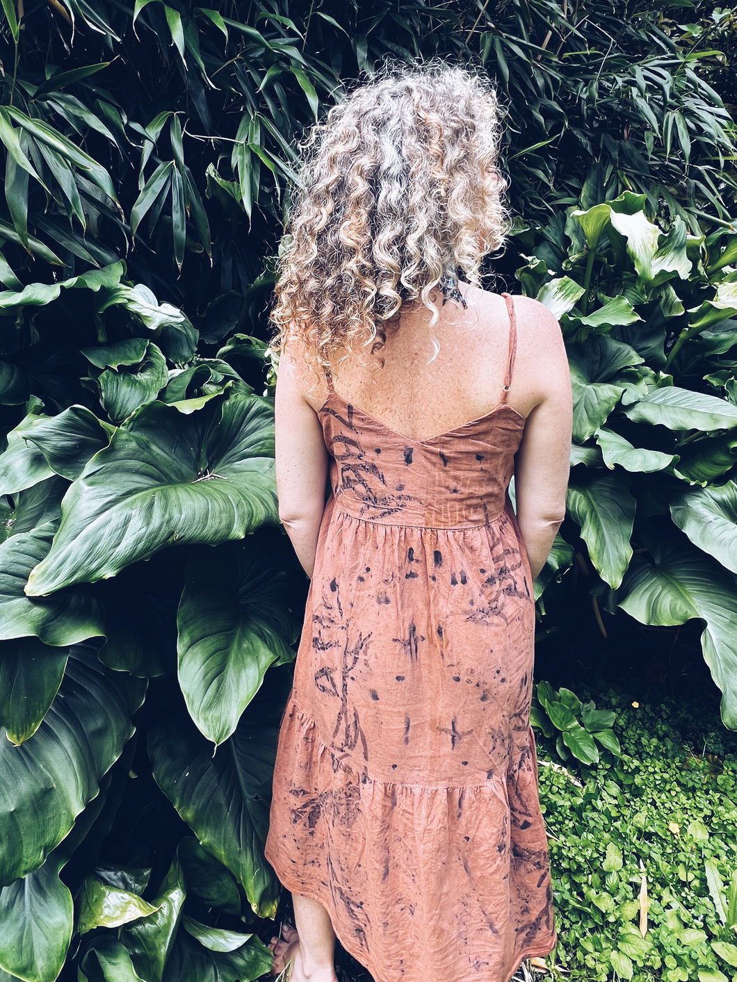Brown Summer Dress ~ Linen ~ S/M Homegrown Botanica