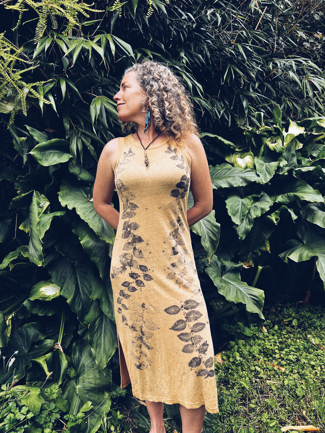 Japanese Knotweed Dress ~ Linen ~ XS/S Wild Botanica