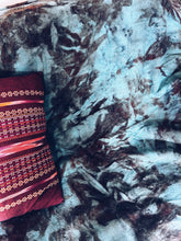 Load image into Gallery viewer, Plant Dyed Turquoise 100% Wool Blanket ~ Queen
